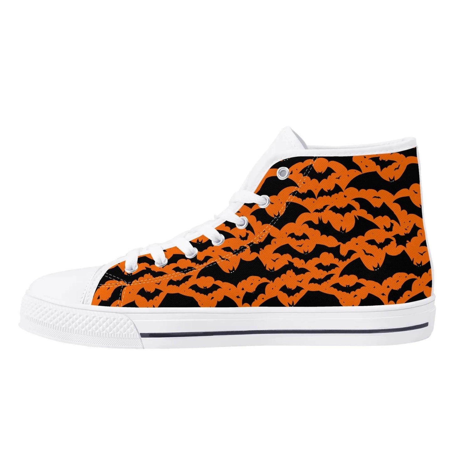Men's Rubber High Top Halloween Bats Canvas Shoes - DeRose Seasonal