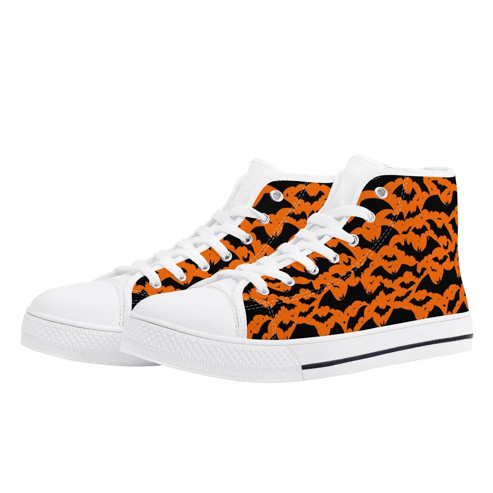 Men's Rubber High Top Halloween Bats Canvas Shoes - DeRose Seasonal