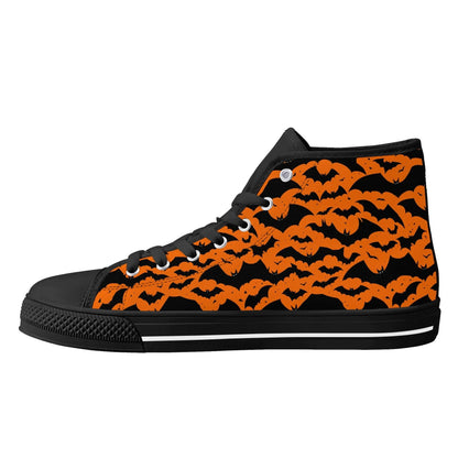 Men's Rubber High Top Halloween Bats Canvas Shoes - DeRose Seasonal