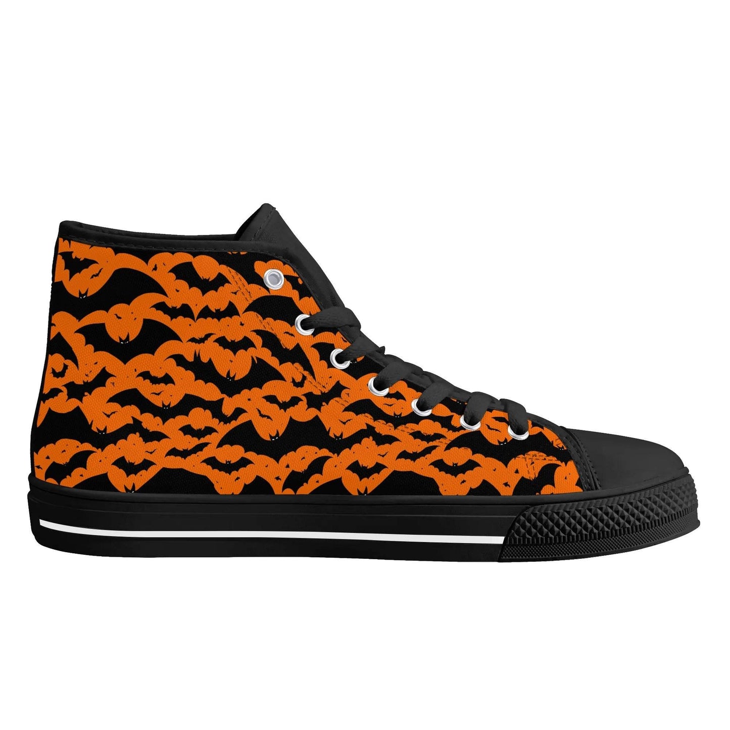 Men's Rubber High Top Halloween Bats Canvas Shoes - DeRose Seasonal