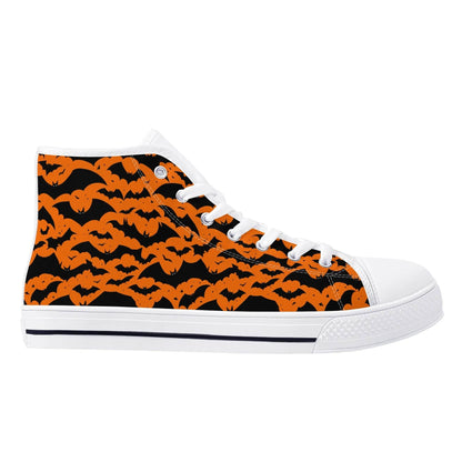 Men's Rubber High Top Halloween Bats Canvas Shoes - DeRose Seasonal