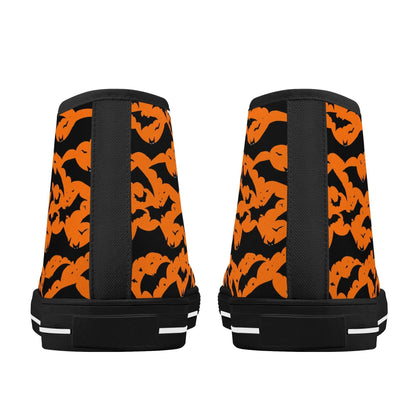 Men's Rubber High Top Halloween Bats Canvas Shoes - DeRose Seasonal