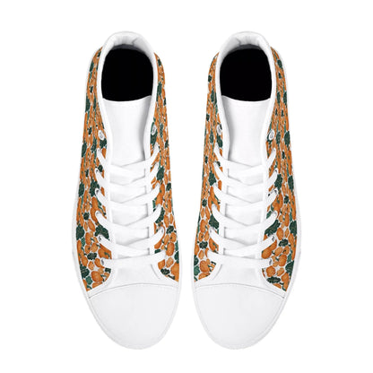 Men's Rubber High Top Pumpkin Patch Canvas Shoes - DeRose Seasonal