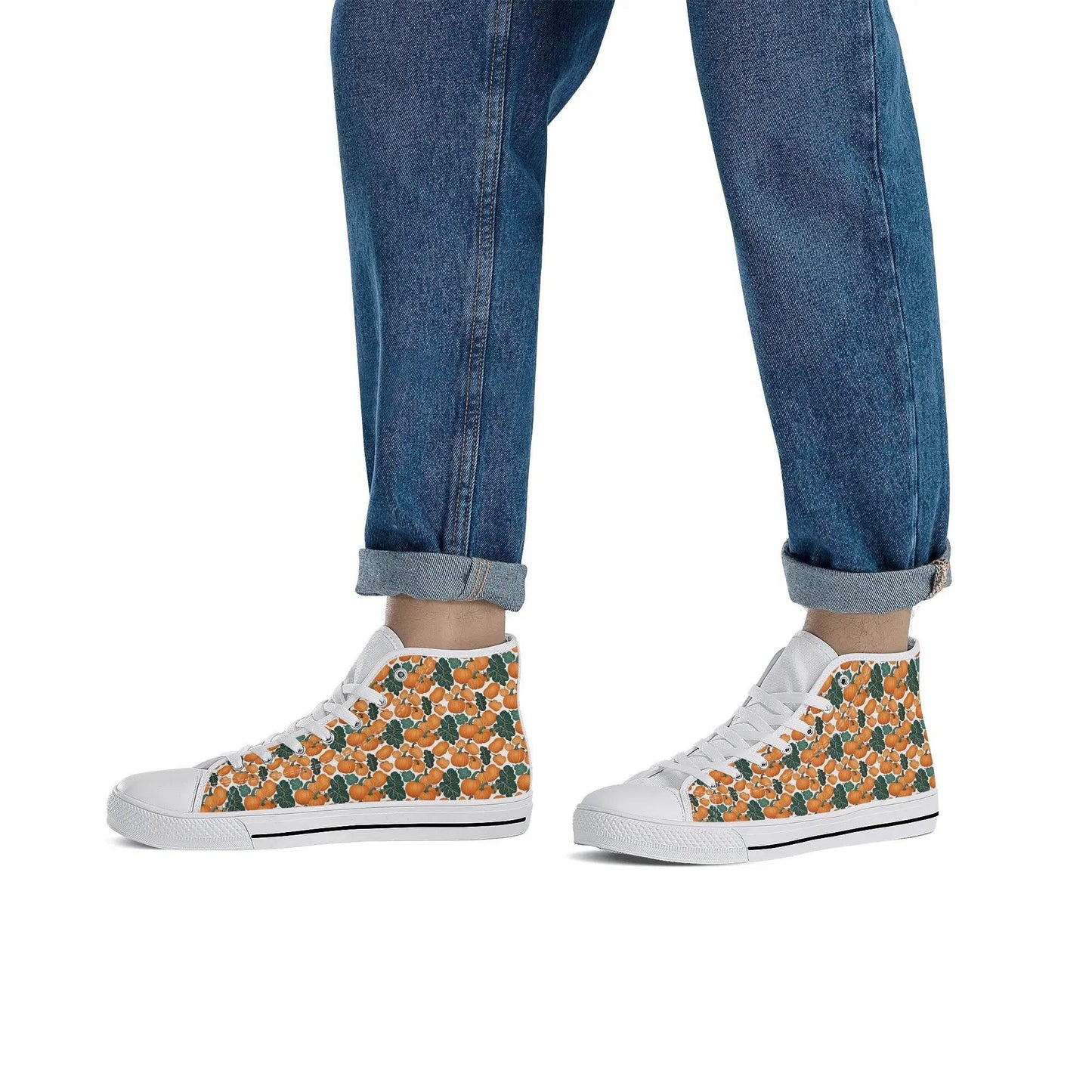 Men's Rubber High Top Pumpkin Patch Canvas Shoes - DeRose Seasonal