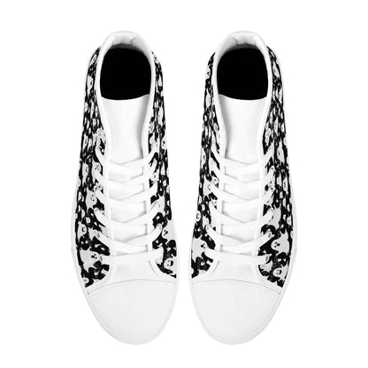 Men's Rubber High Top Spooky Ghost Canvas Shoes - DeRose Seasonal