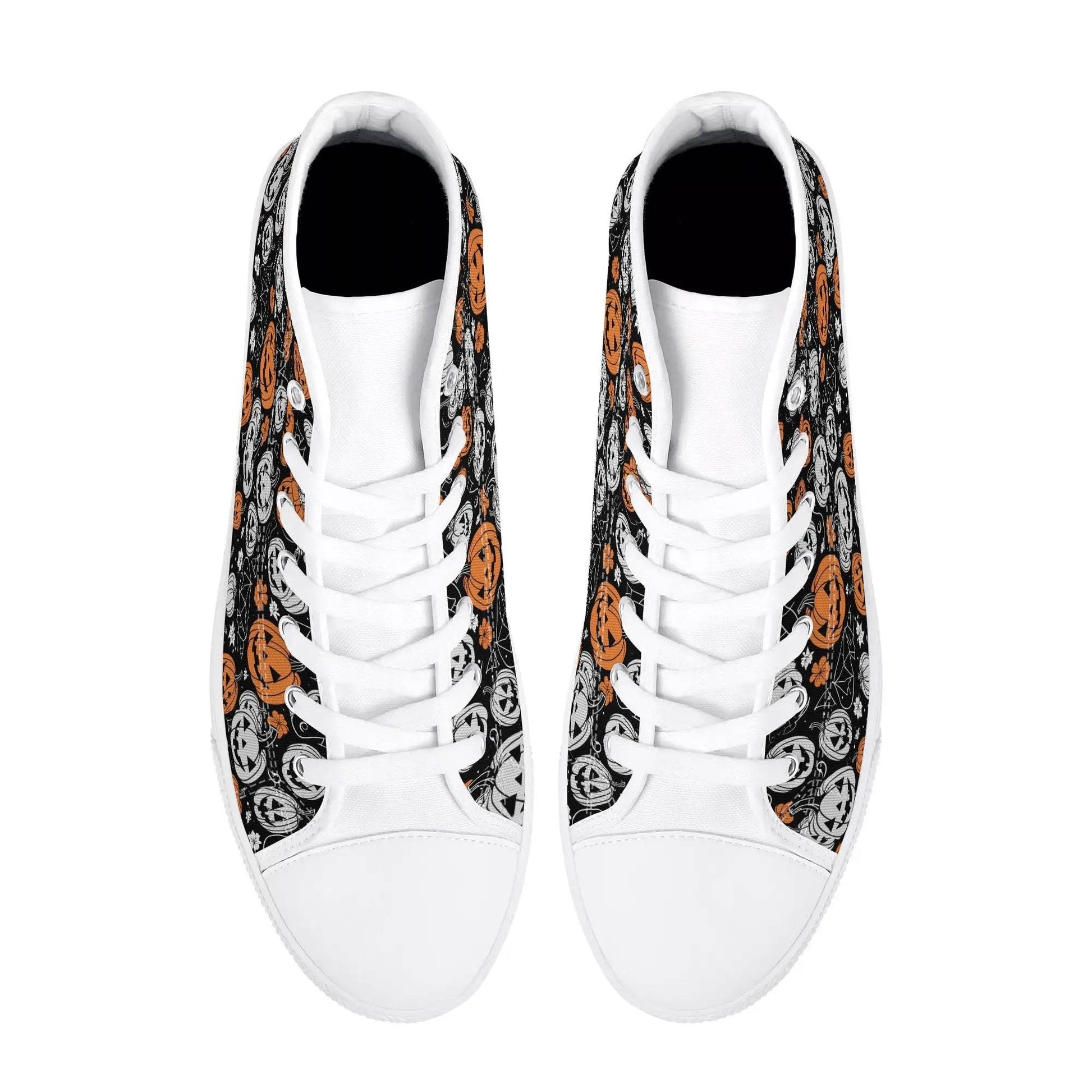 Men's Rubber High Top jack-O-Lantern Canvas Shoes - DeRose Seasonal