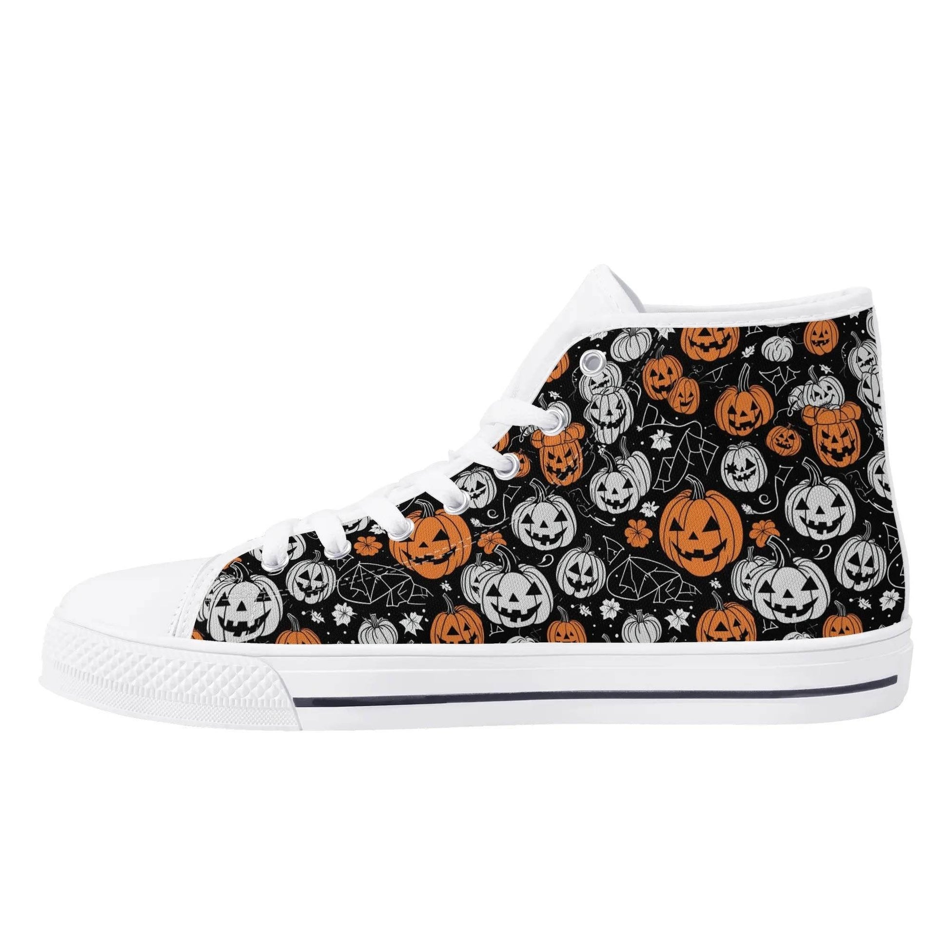Men's Rubber High Top jack-O-Lantern Canvas Shoes - DeRose Seasonal