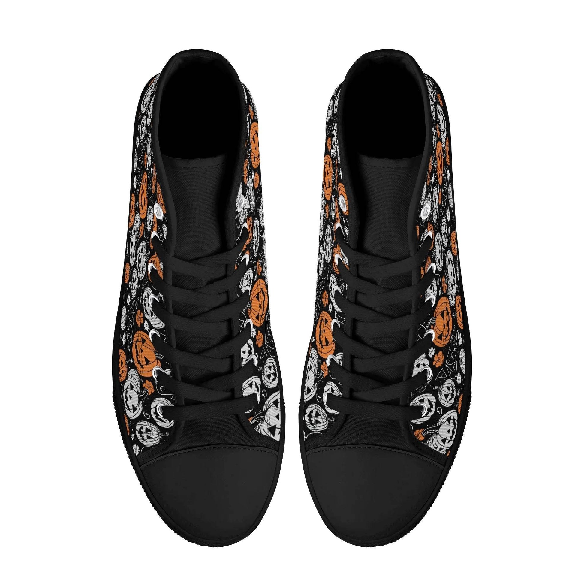 Men's Rubber High Top jack-O-Lantern Canvas Shoes - DeRose Seasonal