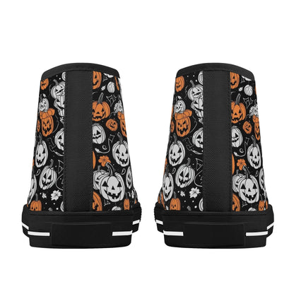 Men's Rubber High Top jack-O-Lantern Canvas Shoes - DeRose Seasonal