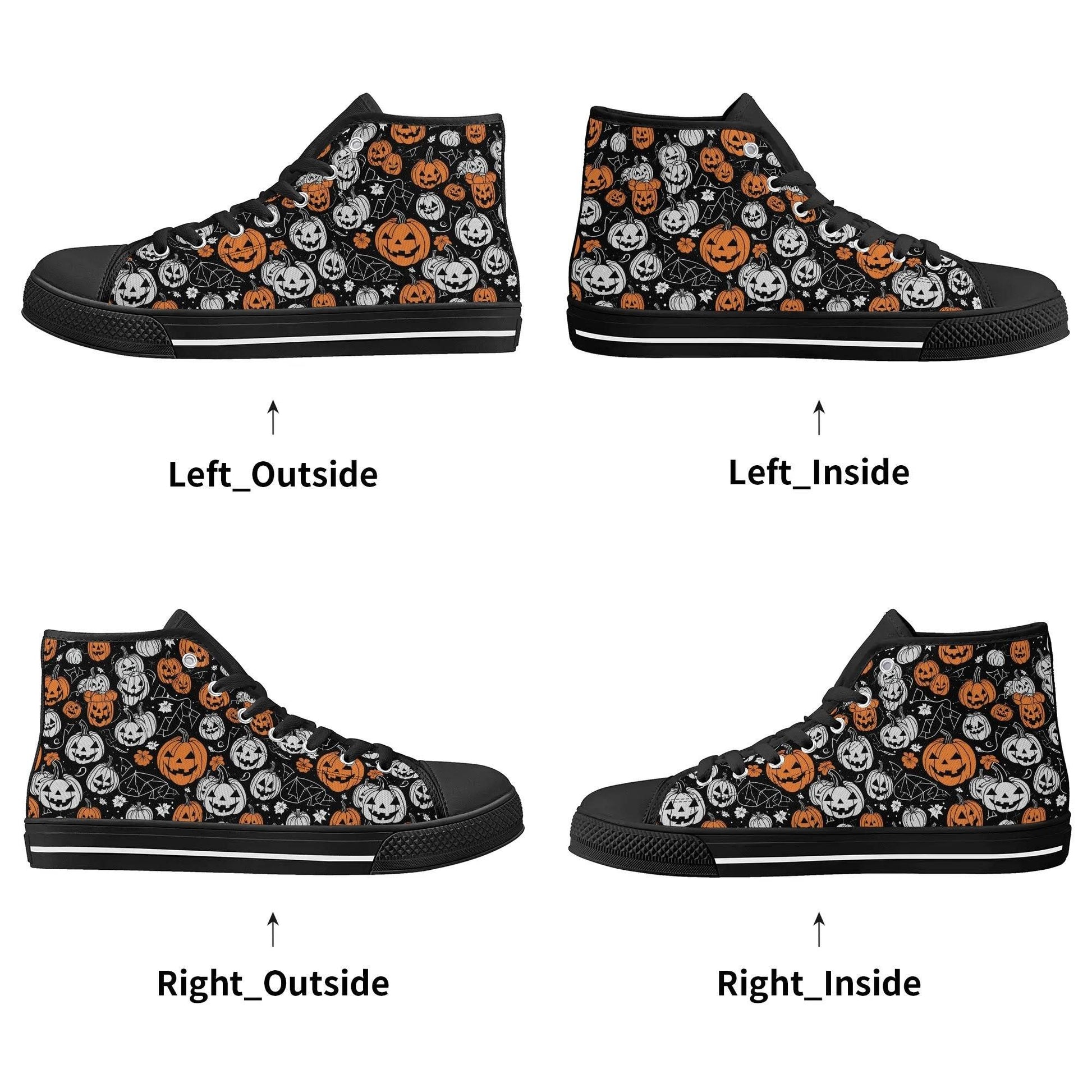 Men's Rubber High Top jack-O-Lantern Canvas Shoes - DeRose Seasonal
