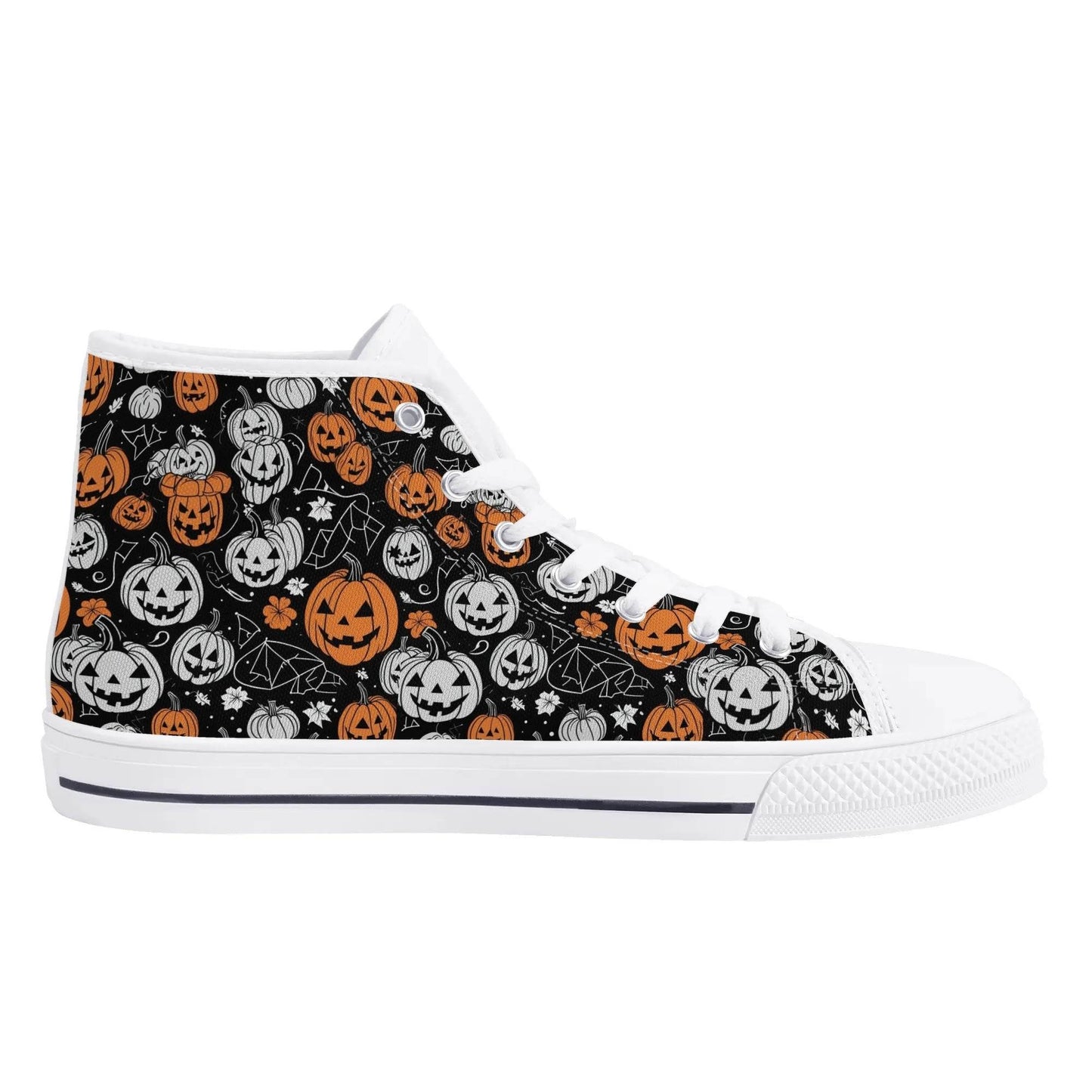 Men's Rubber High Top jack-O-Lantern Canvas Shoes - DeRose Seasonal