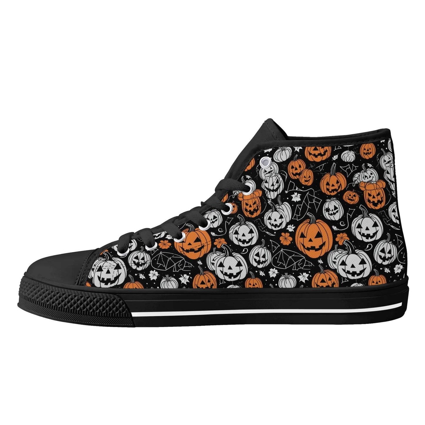 Men's Rubber High Top jack-O-Lantern Canvas Shoes - DeRose Seasonal