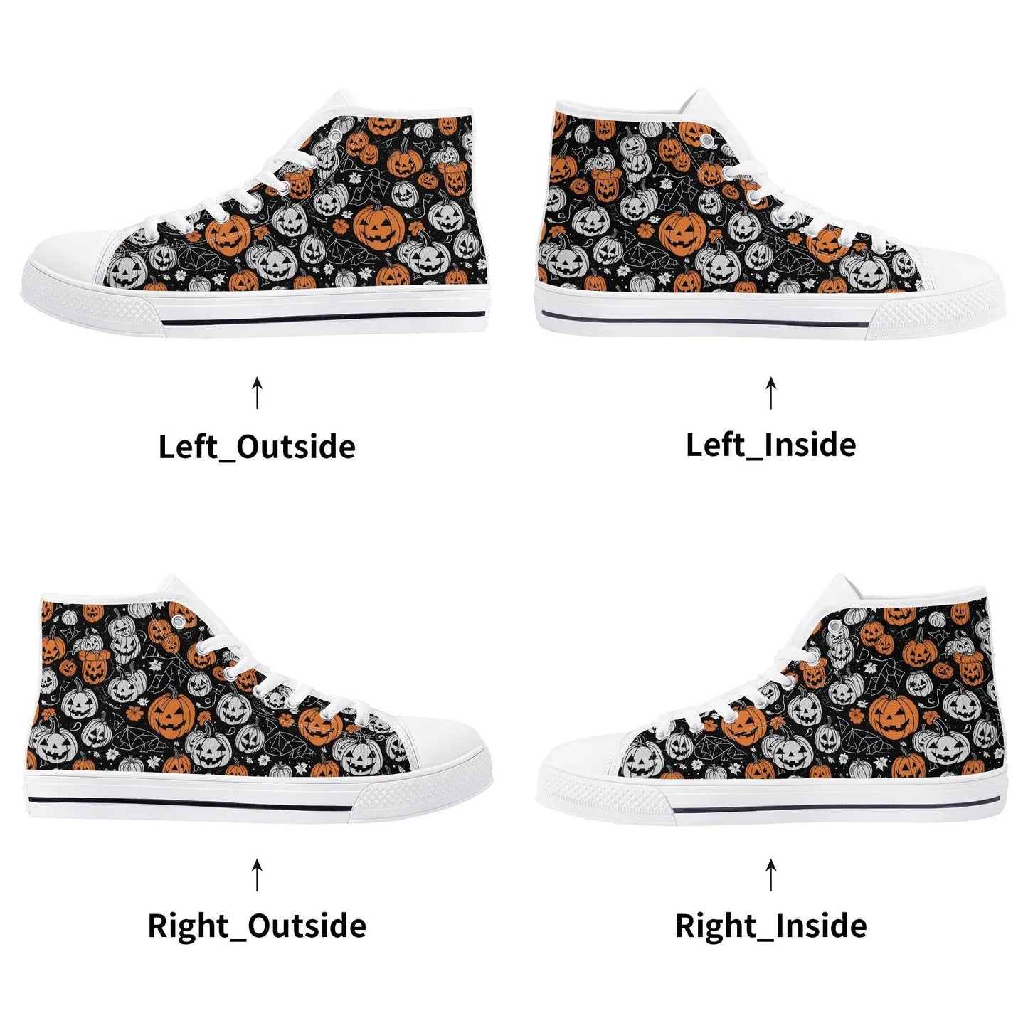 Men's Rubber High Top jack-O-Lantern Canvas Shoes - DeRose Seasonal