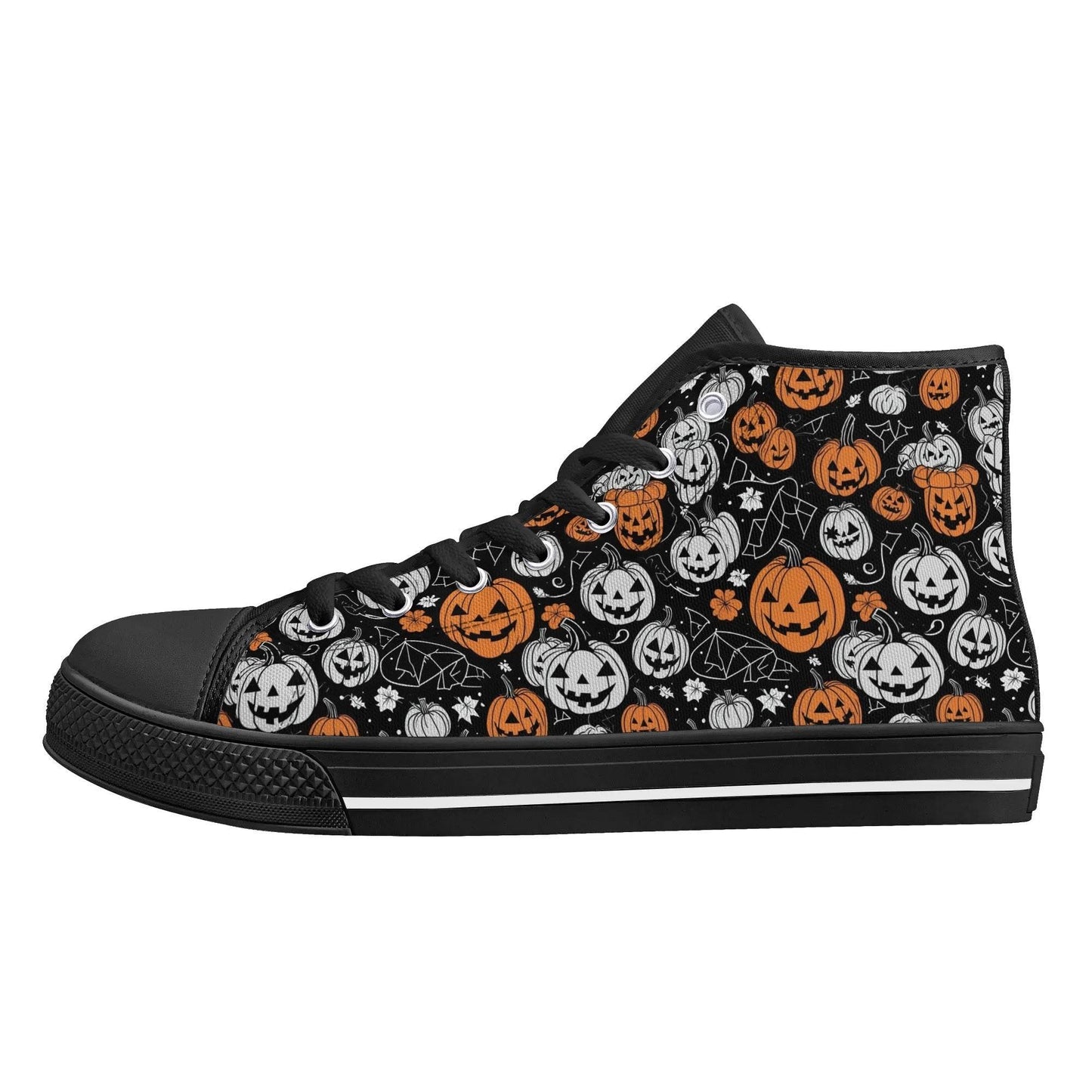 Men's Rubber High Top jack-O-Lantern Canvas Shoes - DeRose Seasonal