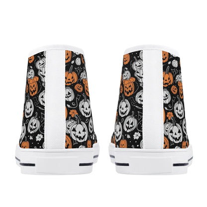 Men's Rubber High Top jack-O-Lantern Canvas Shoes - DeRose Seasonal