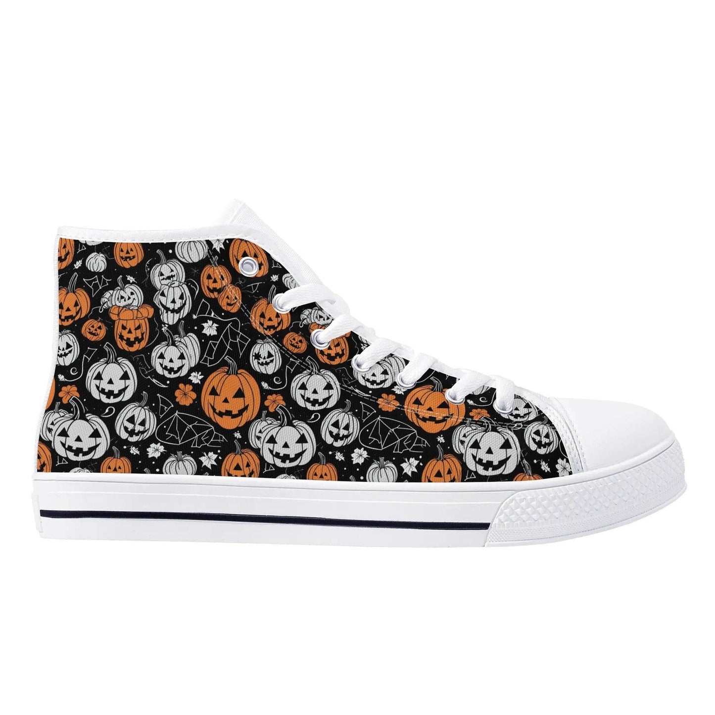 Men's Rubber High Top jack-O-Lantern Canvas Shoes - DeRose Seasonal