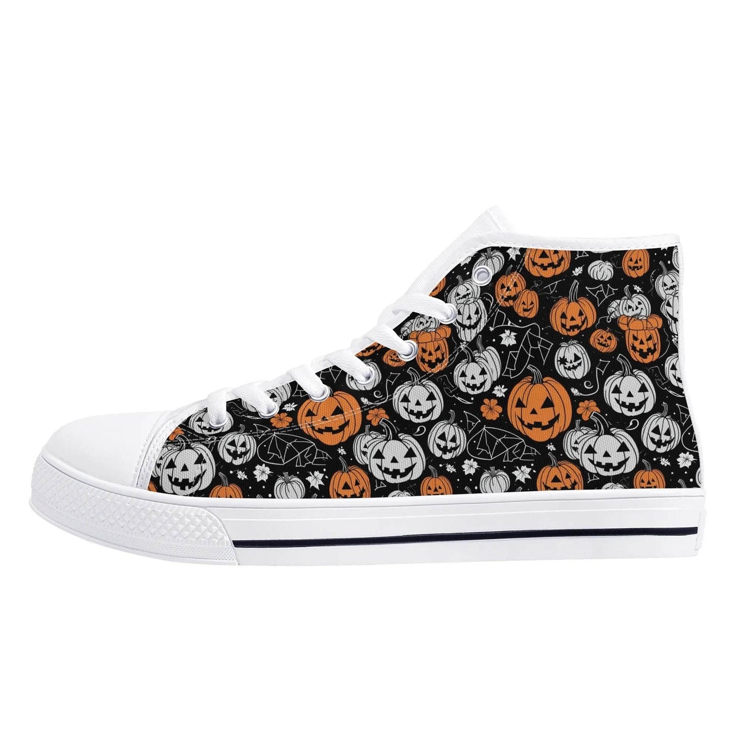 Men's Rubber High Top jack-O-Lantern Canvas Shoes - DeRose Seasonal