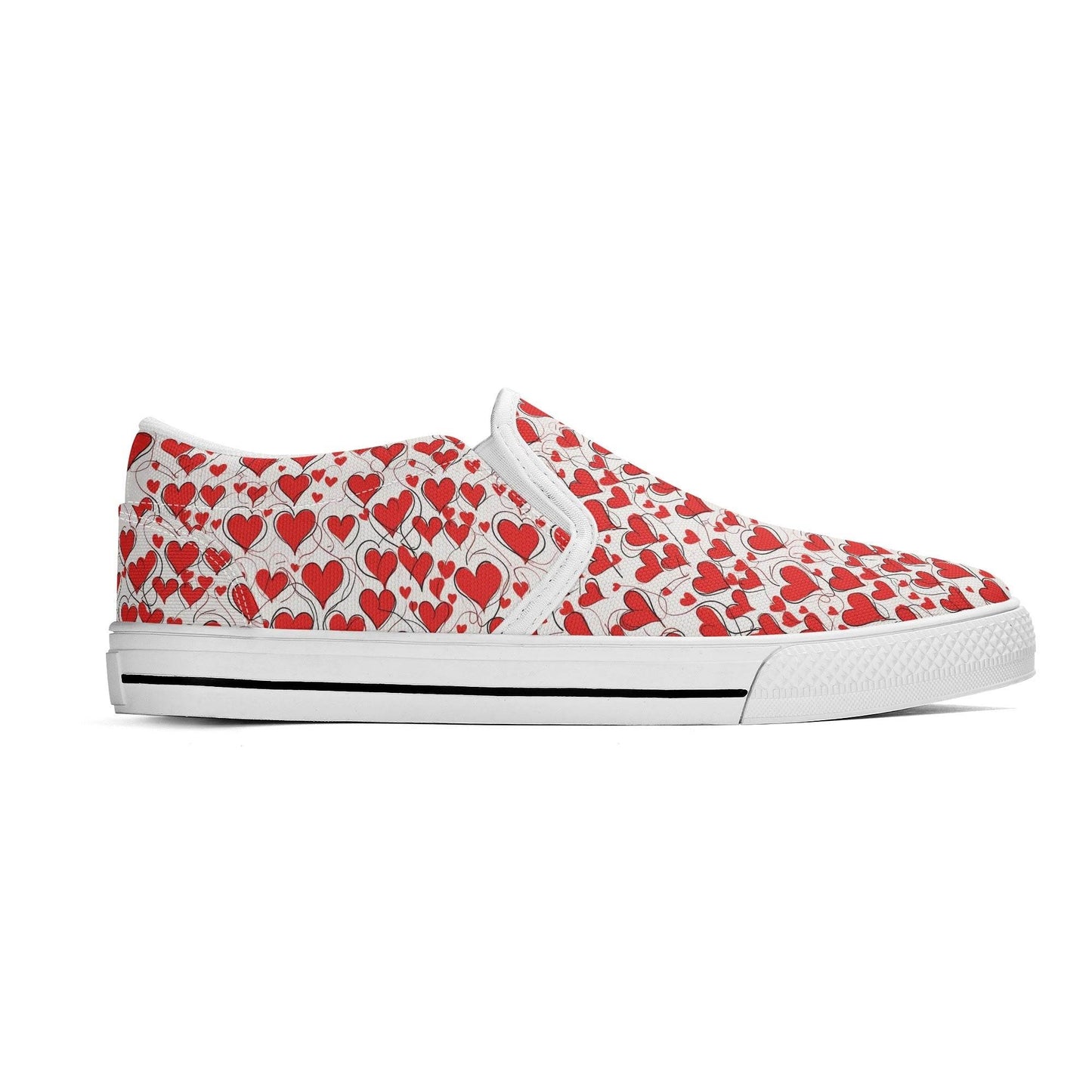 Men's Scribble Hearts Rubber Slip On Shoes - DeRose Seasonal