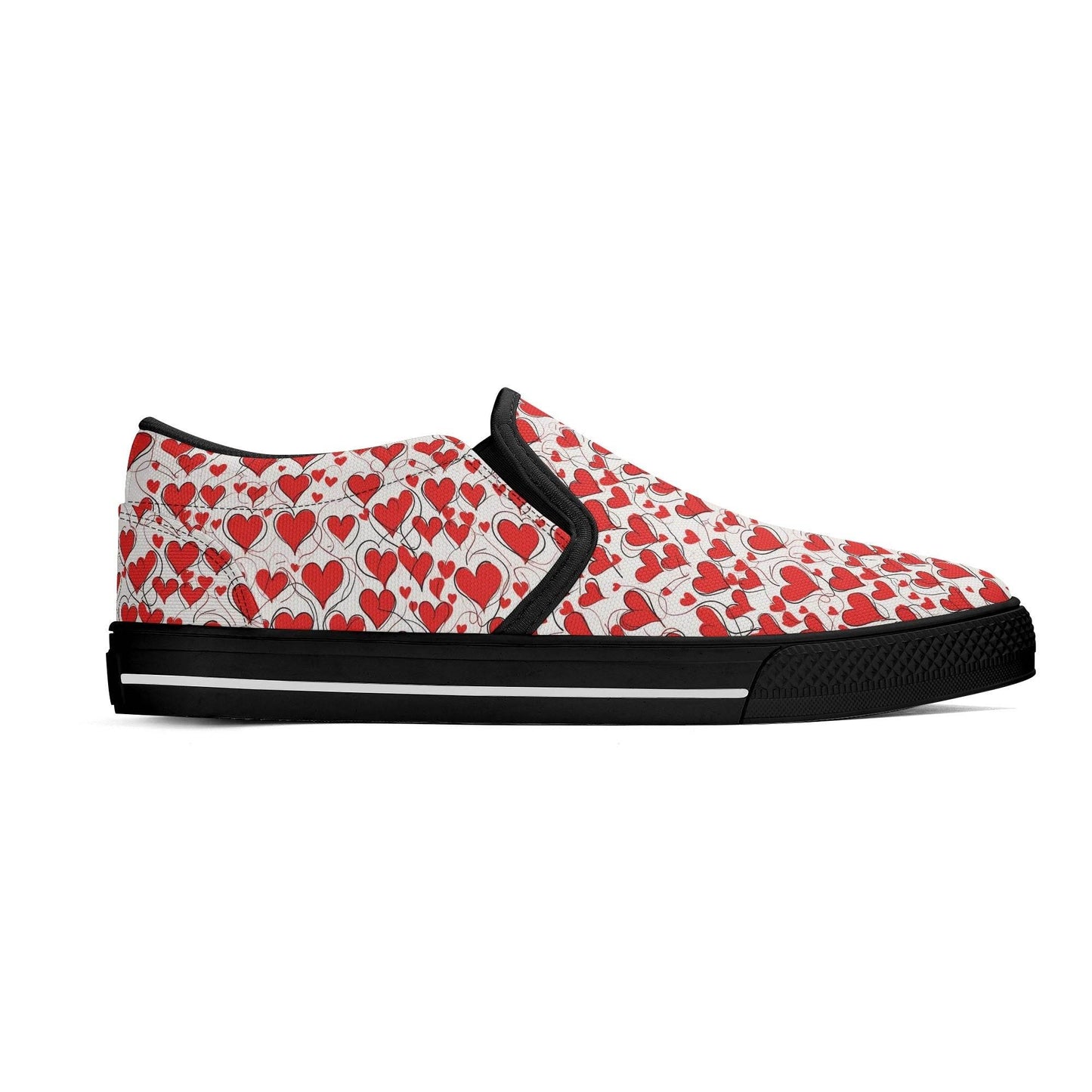 Men's Scribble Hearts Rubber Slip On Shoes - DeRose Seasonal