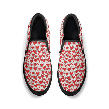 Men's Scribble Hearts Rubber Slip On Shoes - DeRose Seasonal