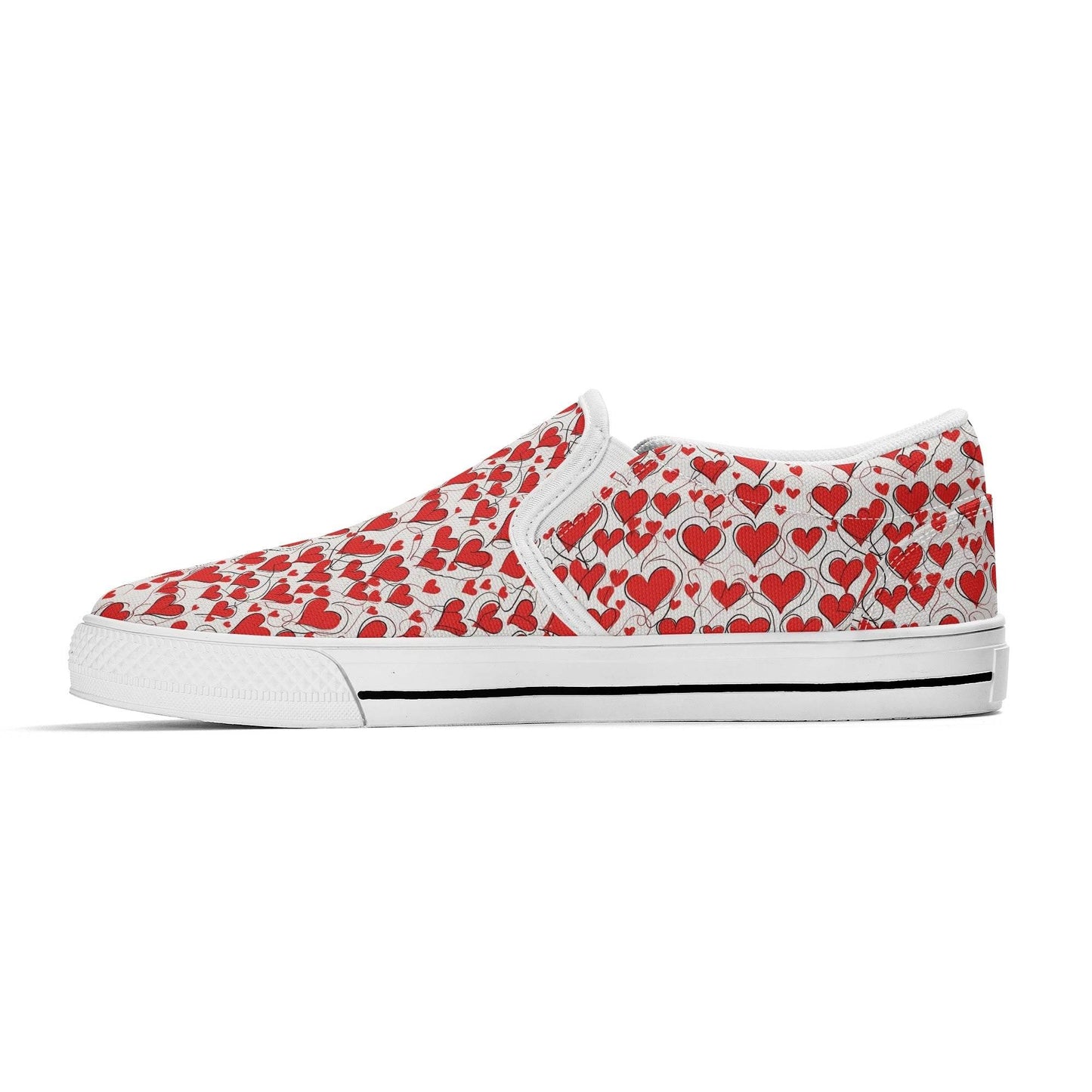 Men's Scribble Hearts Rubber Slip On Shoes - DeRose Seasonal
