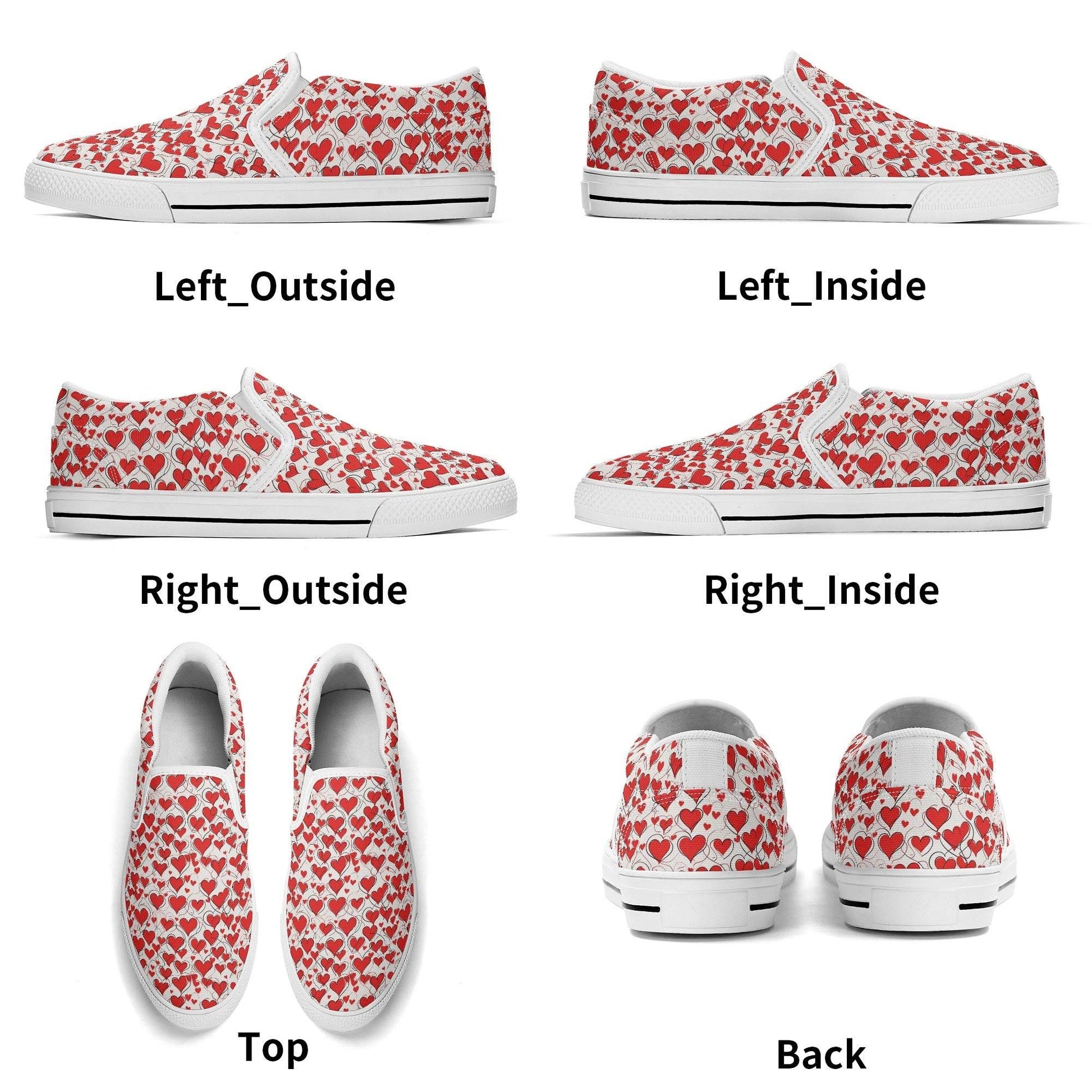 Men's Scribble Hearts Rubber Slip On Shoes - DeRose Seasonal
