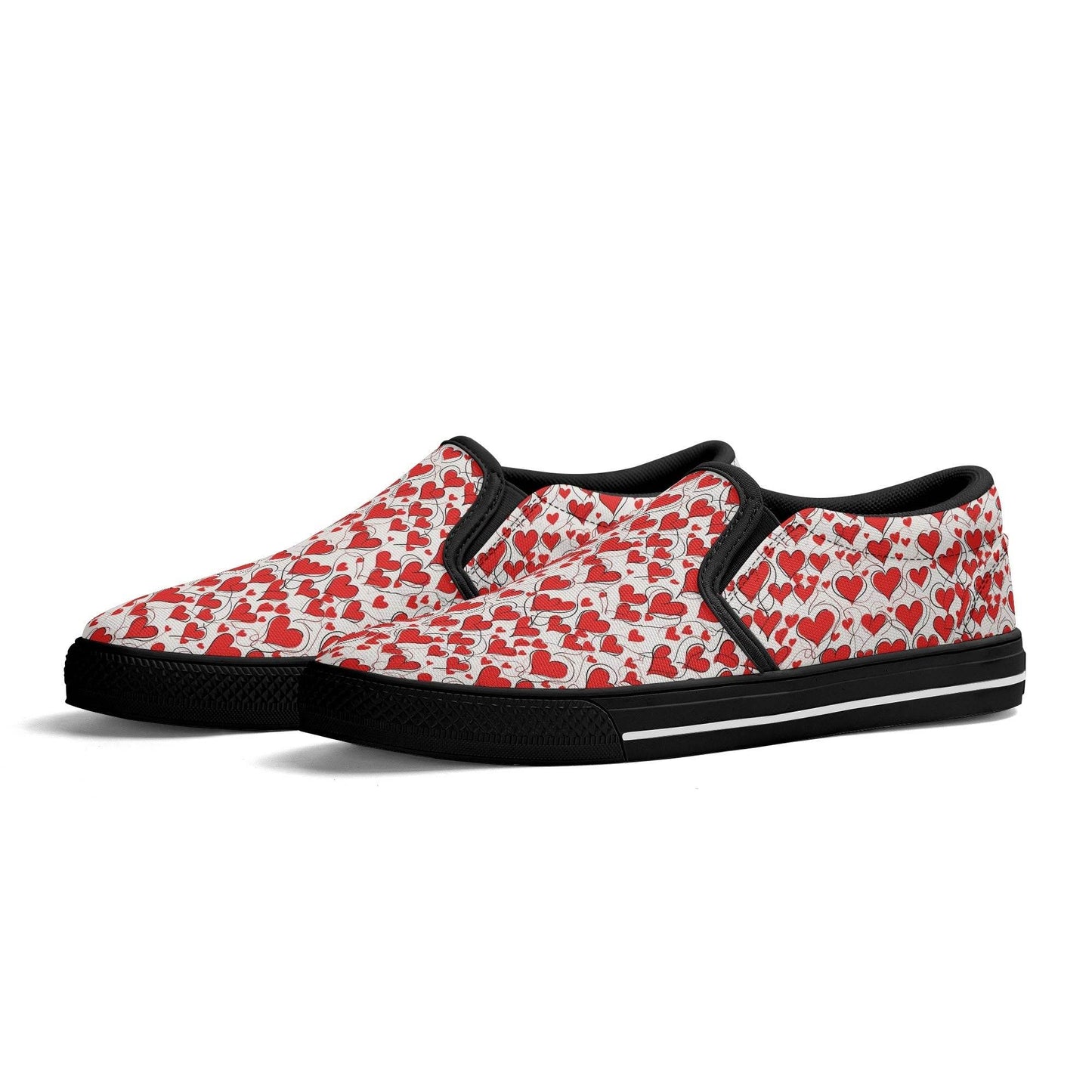 Men's Scribble Hearts Rubber Slip On Shoes - DeRose Seasonal