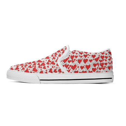 Men's Scribble Hearts Rubber Slip On Shoes - DeRose Seasonal