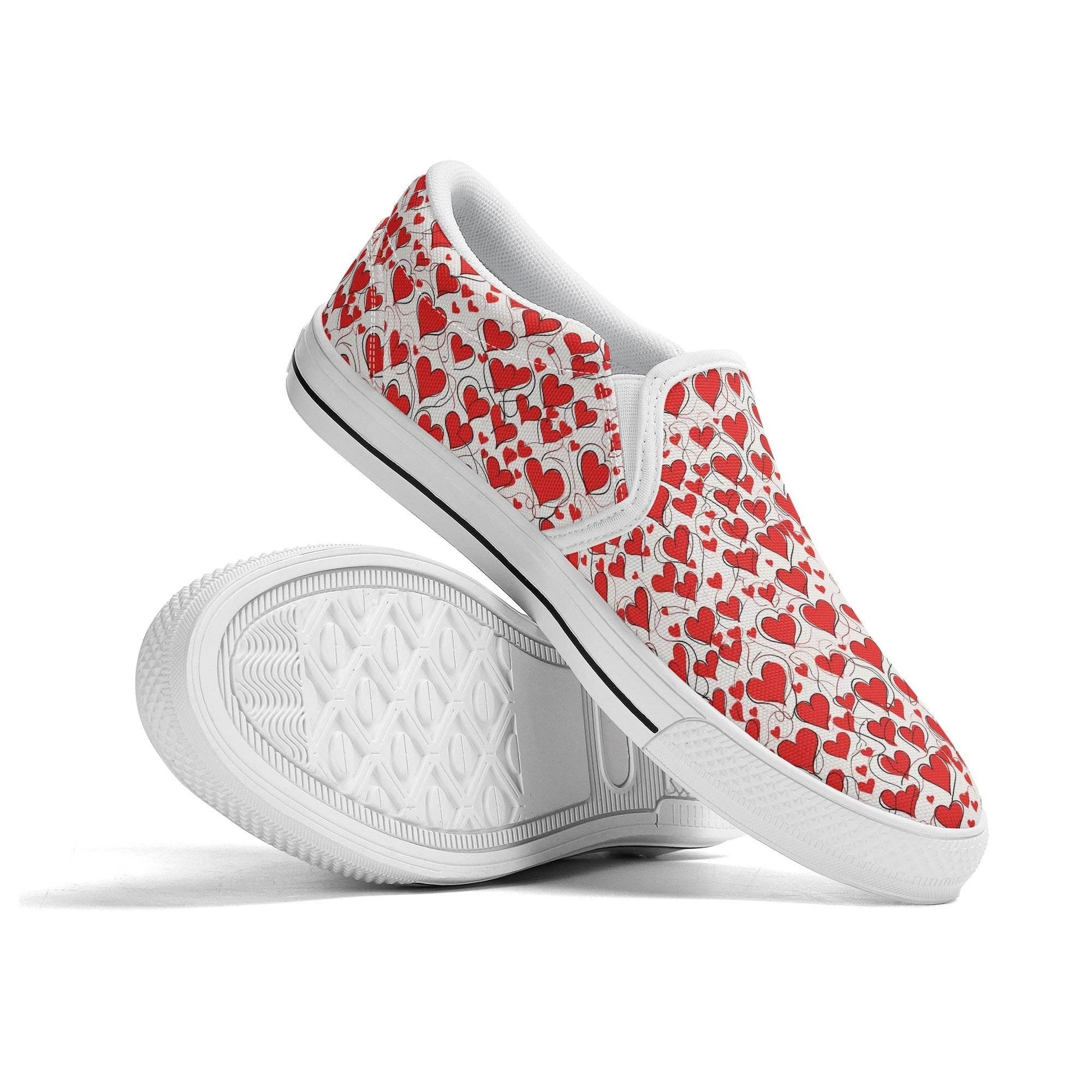 Men's Scribble Hearts Rubber Slip On Shoes - DeRose Seasonal