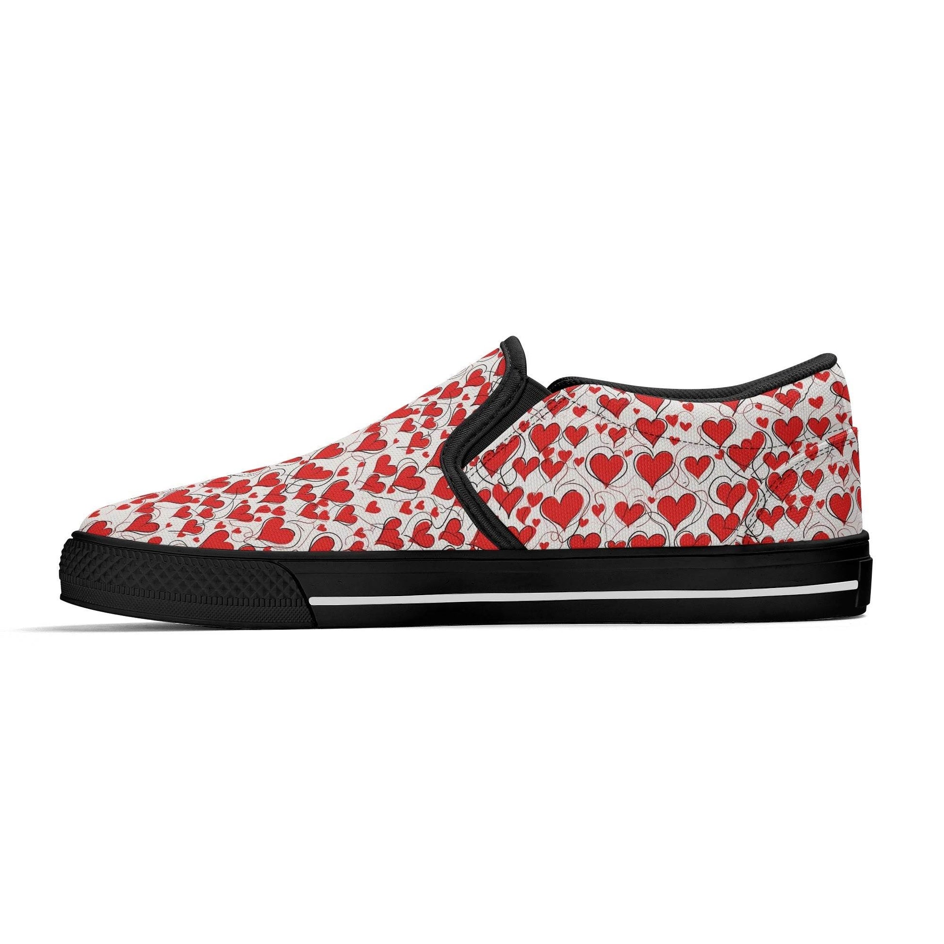 Men's Scribble Hearts Rubber Slip On Shoes - DeRose Seasonal