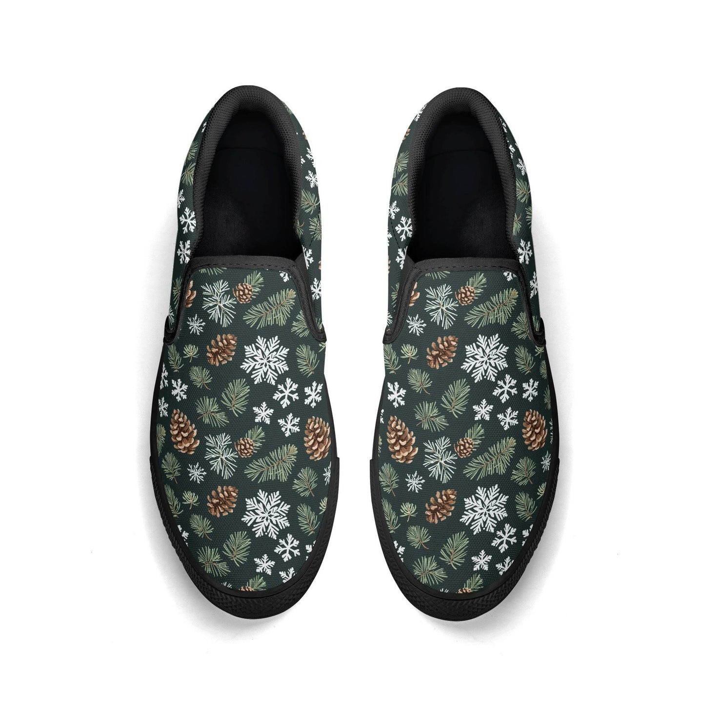 Men's Snowflake Pine Rubber Slip On Shoes - DeRose Seasonal