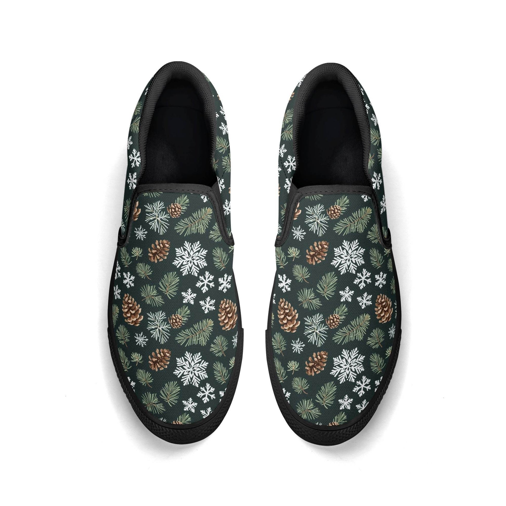 Men's Snowflake Pine Rubber Slip On Shoes - DeRose Seasonal