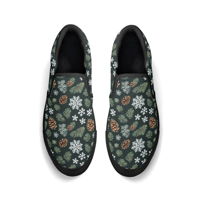 Men's Snowflake Pine Rubber Slip On Shoes - DeRose Seasonal