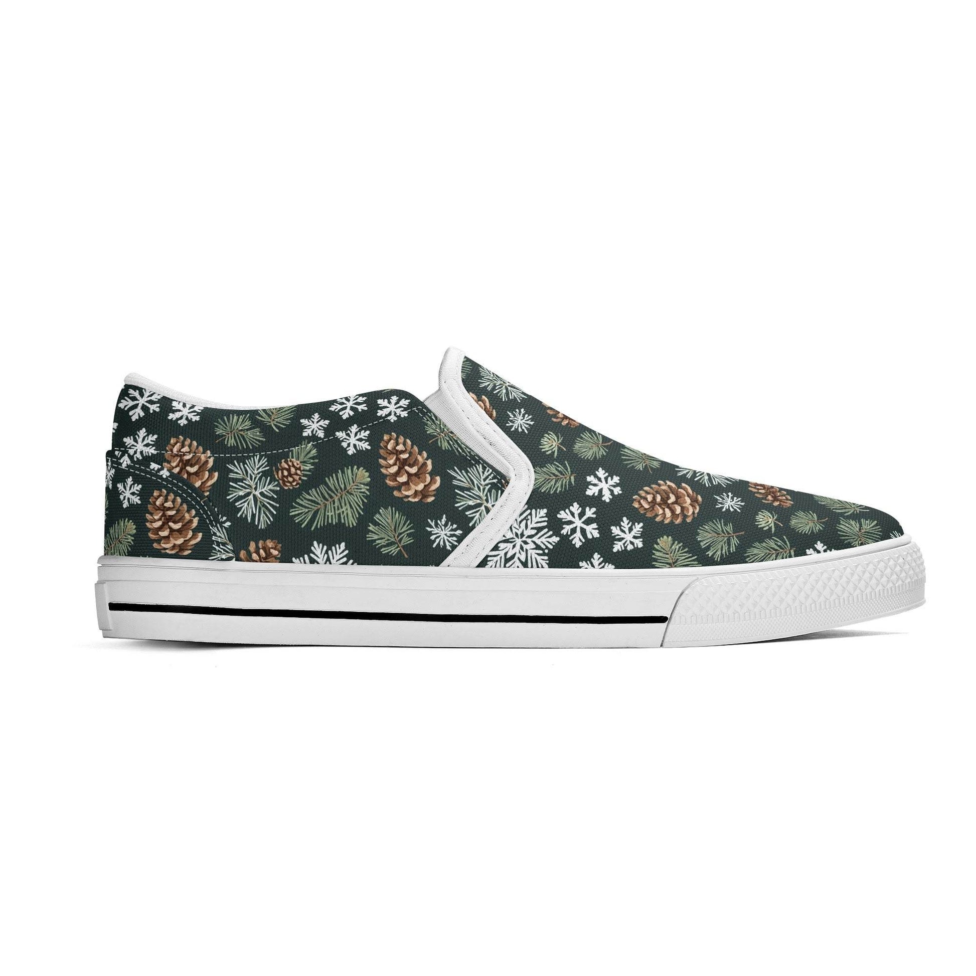 Men's Snowflake Pine Rubber Slip On Shoes - DeRose Seasonal