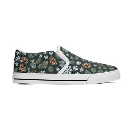 Men's Snowflake Pine Rubber Slip On Shoes - DeRose Seasonal