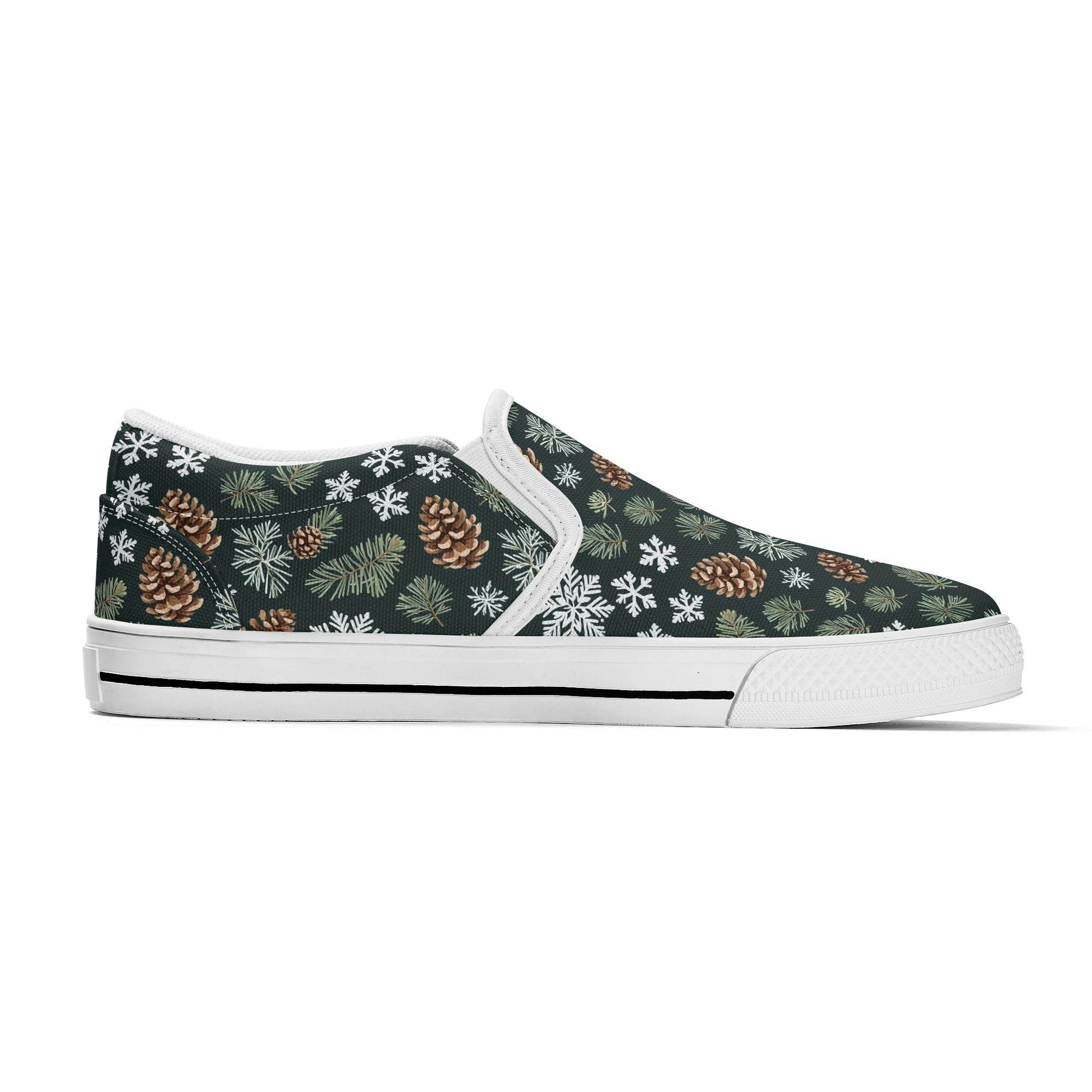 Men's Snowflake Pine Rubber Slip On Shoes - DeRose Seasonal