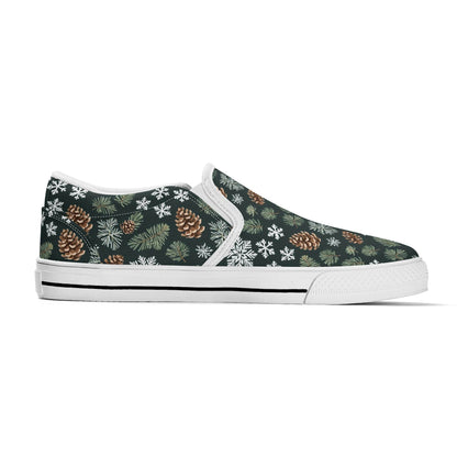 Men's Snowflake Pine Rubber Slip On Shoes - DeRose Seasonal