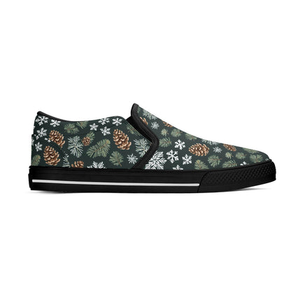 Men's Snowflake Pine Rubber Slip On Shoes - DeRose Seasonal