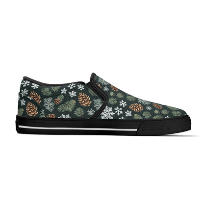 Men's Snowflake Pine Rubber Slip On Shoes - DeRose Seasonal