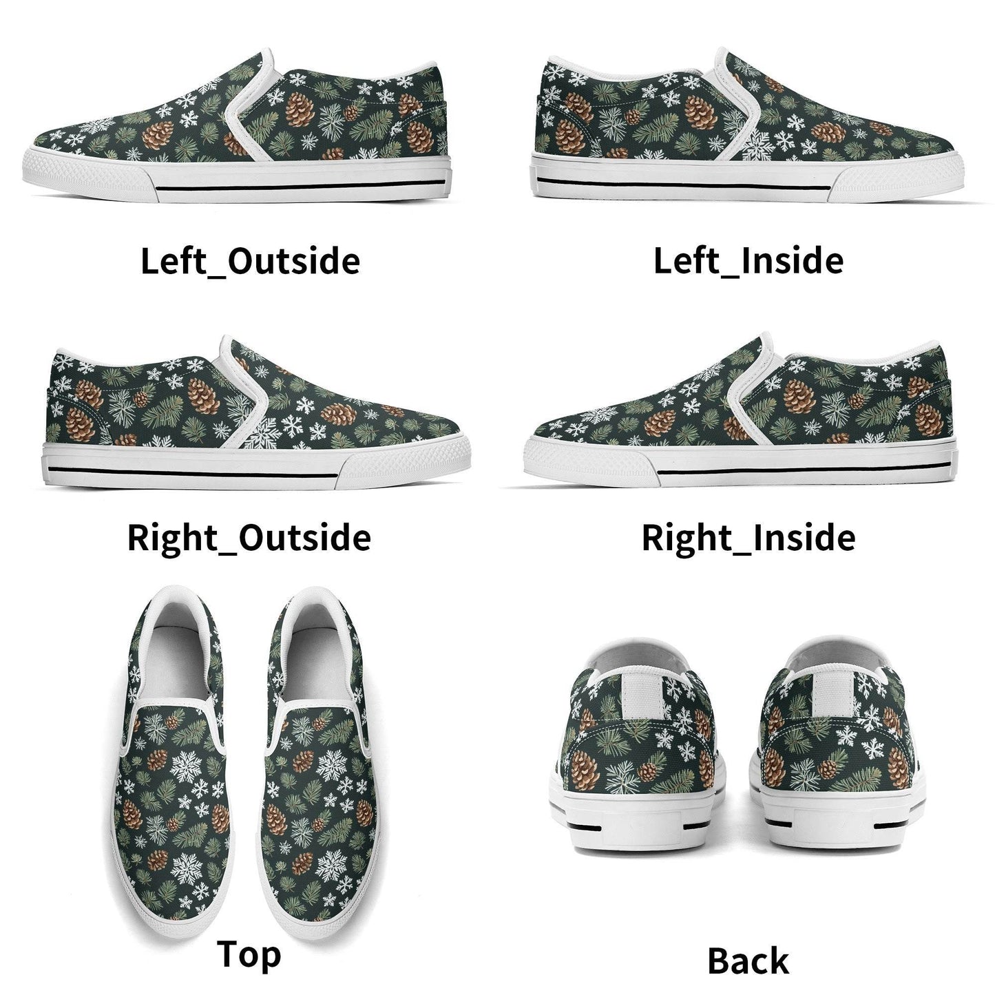 Men's Snowflake Pine Rubber Slip On Shoes - DeRose Seasonal