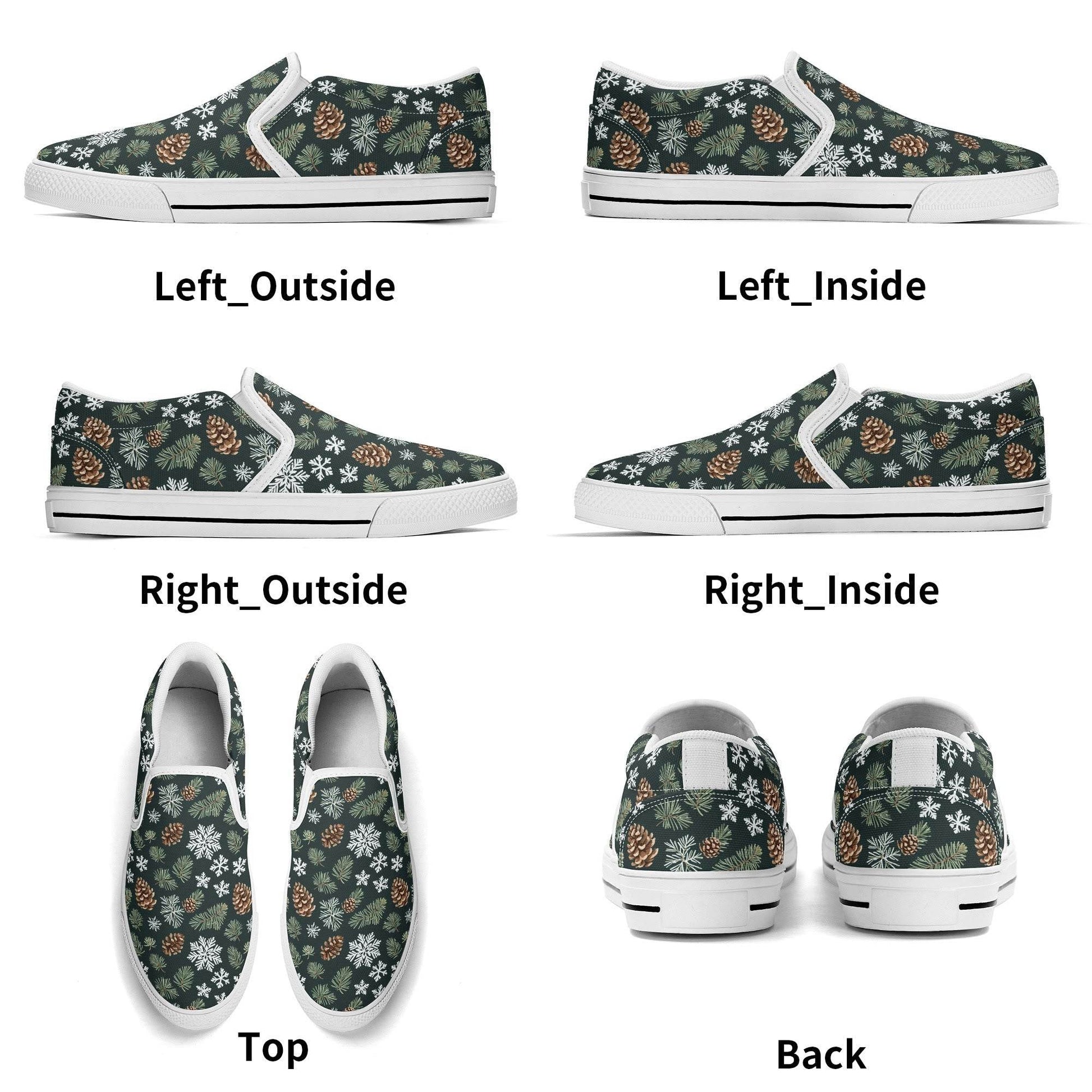 Men's Snowflake Pine Rubber Slip On Shoes - DeRose Seasonal