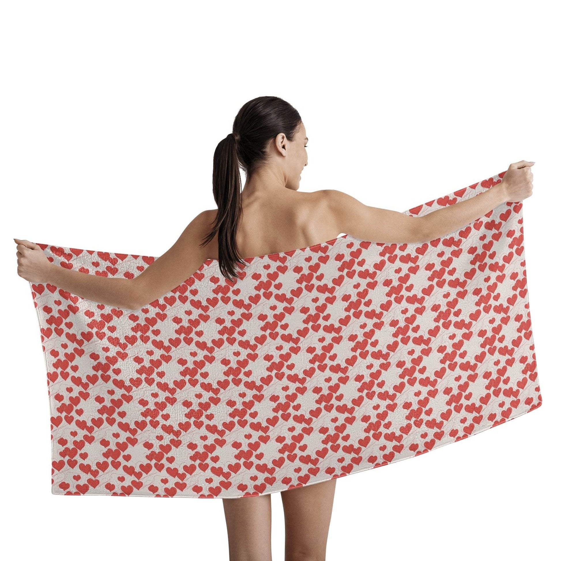 Minimal Hearts Bath Towel - DeRose Seasonal