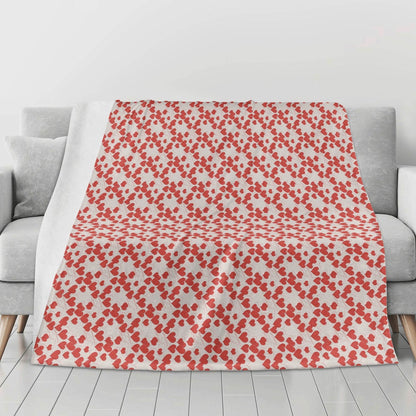 Minimal Hearts Flannel Breathable Blanket 4 Sizes - DeRose Seasonal