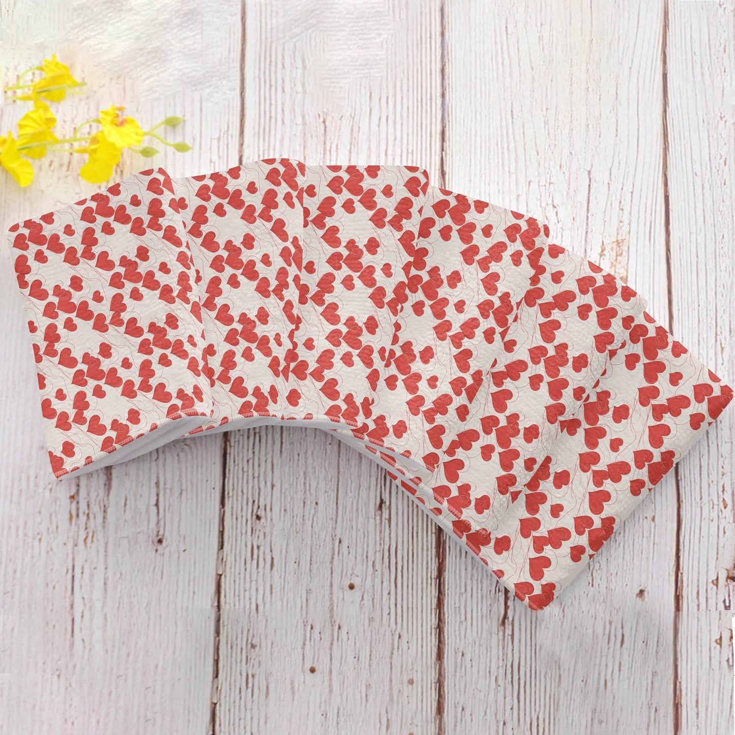 Minimal Hearts Hand Towels (6 Pcs) - DeRose Seasonal