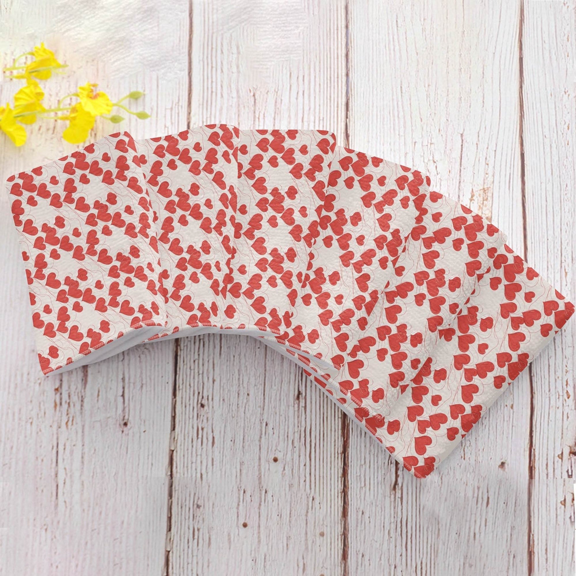 Minimal Hearts Hand Towels (6 Pcs) - DeRose Seasonal
