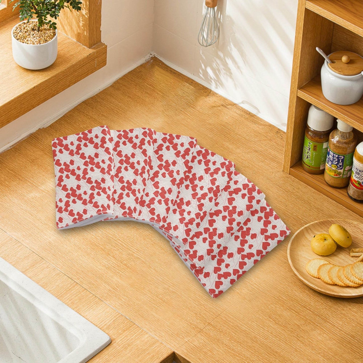 Minimal Hearts Hand Towels (6 Pcs) - DeRose Seasonal