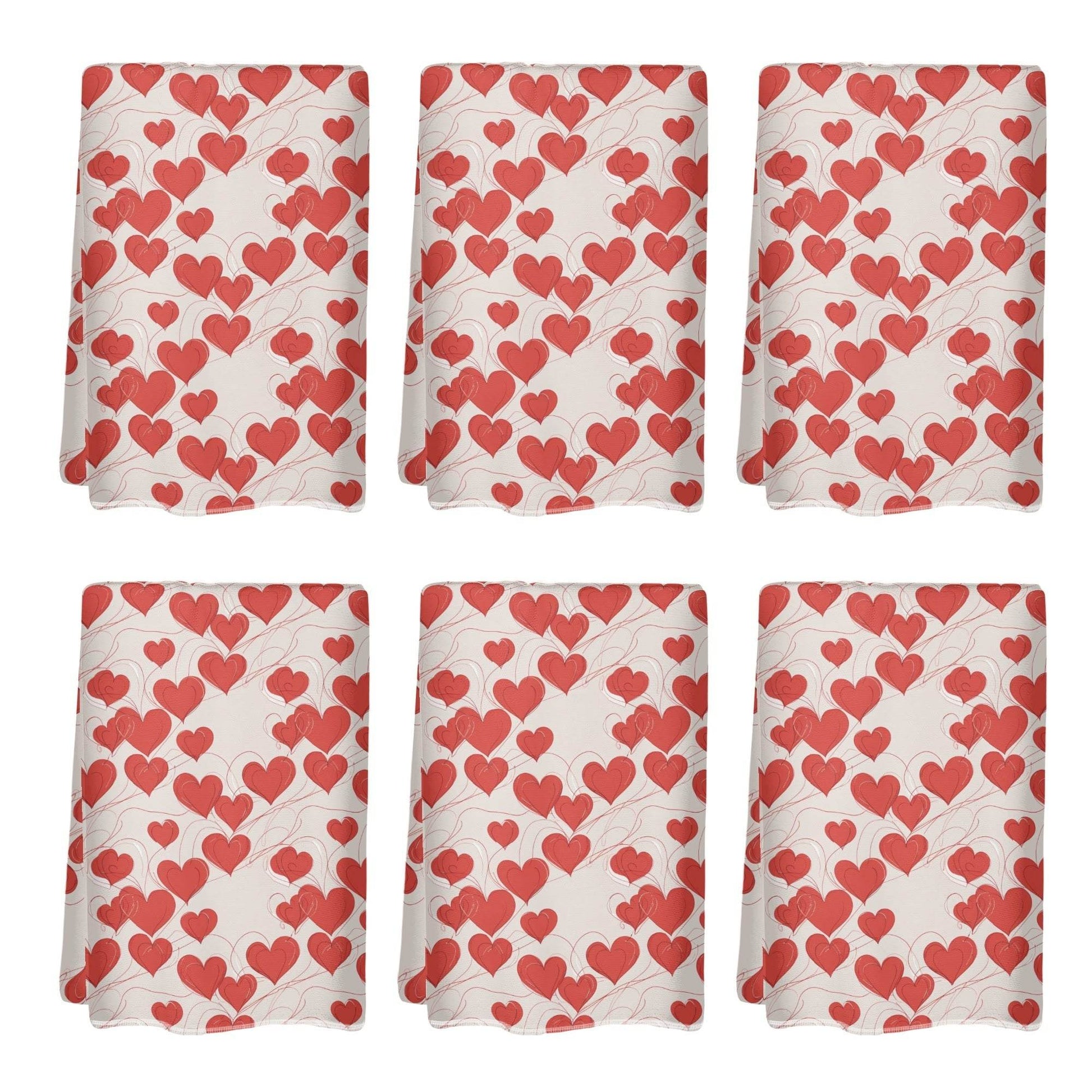 Minimal Hearts Hand Towels (6 Pcs) - DeRose Seasonal