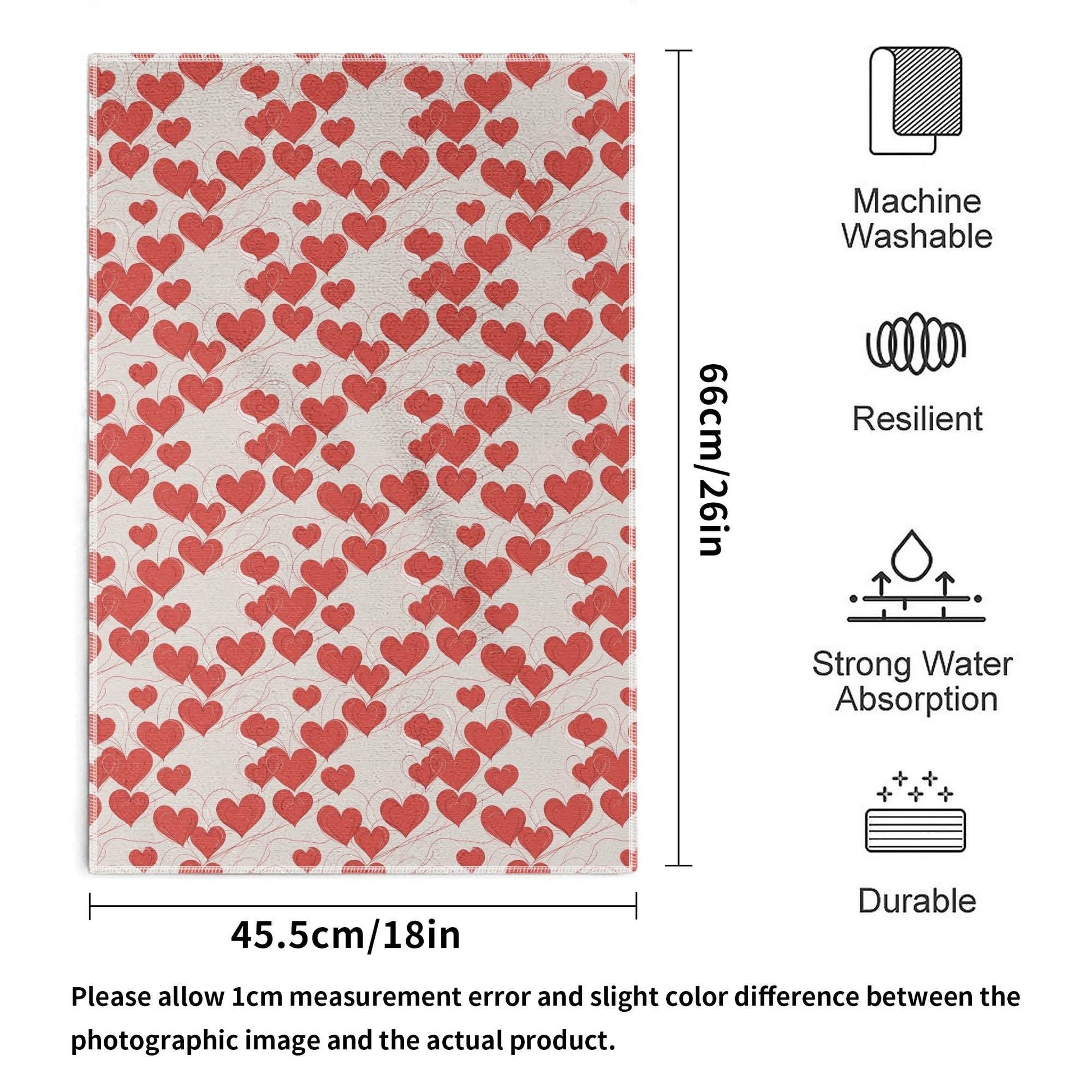 Minimal Hearts Hand Towels (6 Pcs) - DeRose Seasonal
