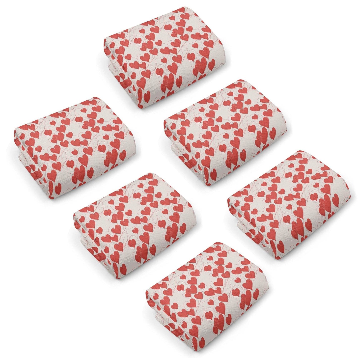 Minimal Hearts Hand Towels (6 Pcs) - DeRose Seasonal