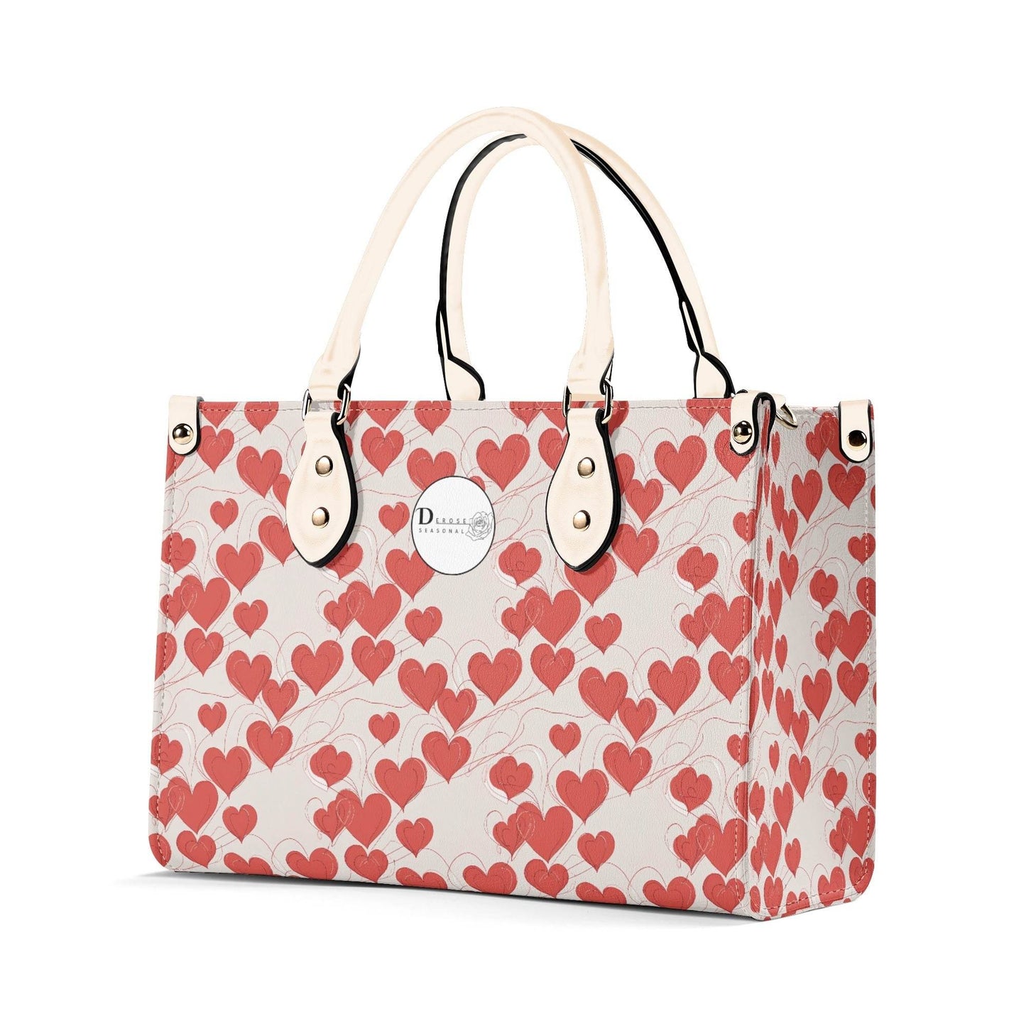 Minimal Hearts Luxury Women Leather Handbag (3 sizes) - DeRose Seasonal